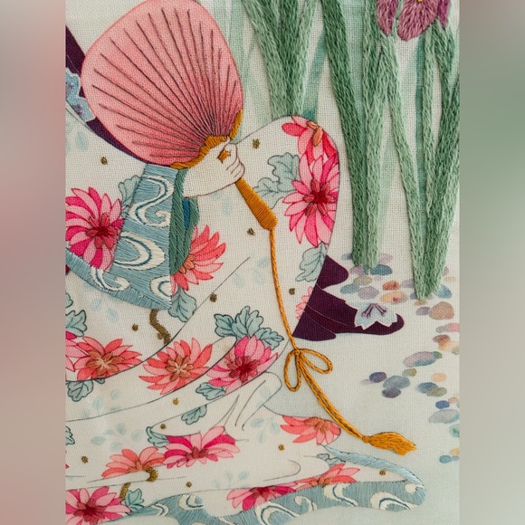 Large Vintage Wall Art Graceful Geishas by Gloria Eriksen - Picture 5 of 12